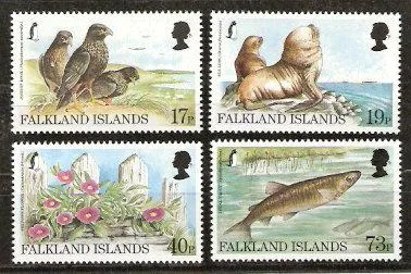 701-704 Falkland 1997 Bedreigde dieren en planten postfris/mnh