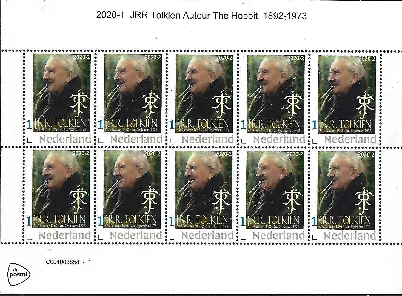 Niederlande 2020-2 JRR Tolkien 1892-1973 Kleinbogen postfrisch/nh
