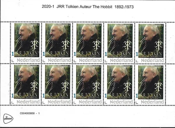 Netherlands 2020-2 JRR Tolkien 1892-1973 sheetlet MNH
