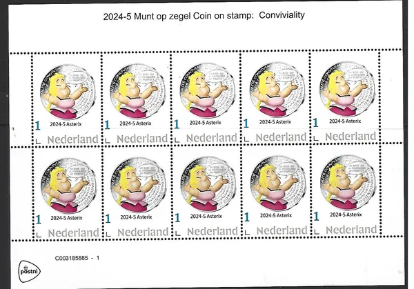 Nederland 2024-5 Munt coin: Asterix Esprit de famille sheetlet postfris/mnh5