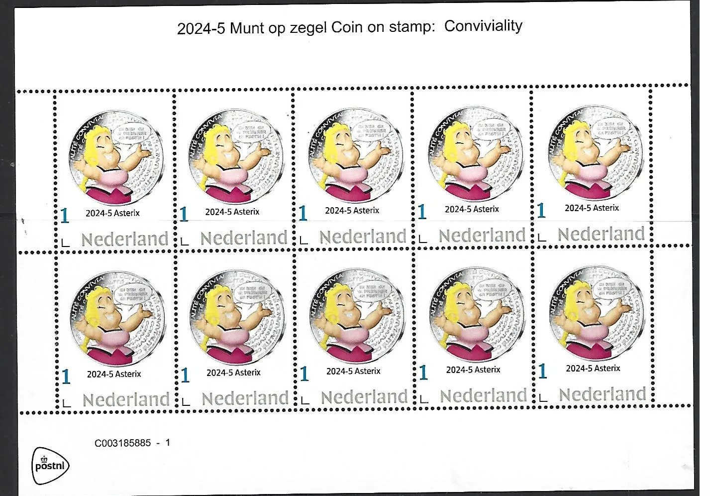 Niederlande 2024-5 Münze Asterix Esprit de famille Blockmarke postfrisch/mnh5