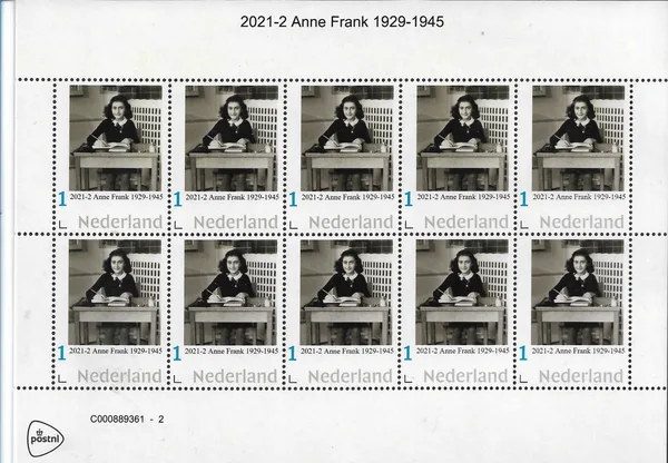 Nederland 2021-2 Anne Frank 1929-1945 WWII vel-sheetlet postfris/mnh