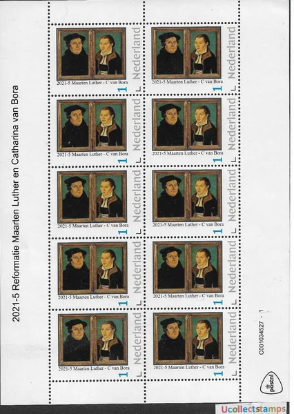 Netherlands 2021-5 Martin Luther - Katherine von Bora VEL-SHEETLET MNH
