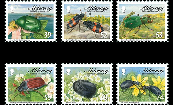Alderney 2013 Beetles MNH
