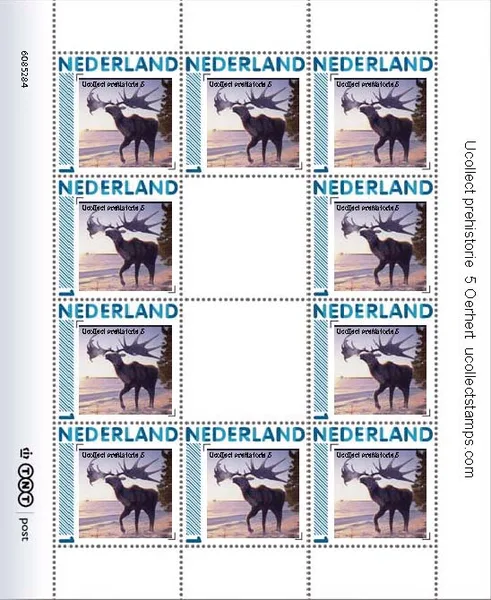 Ucollect Prehistory 5 Aurochs decorative miniature sheet of 10 MNH