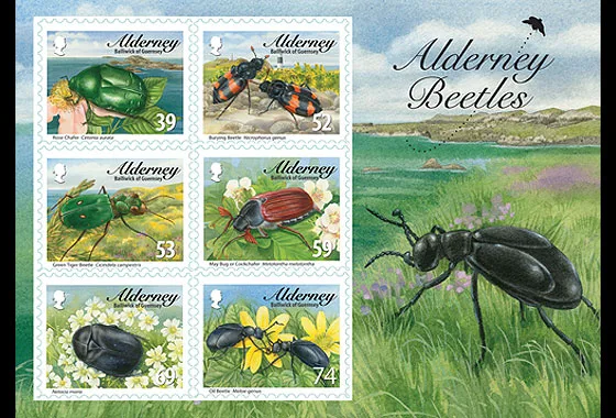 Alderney 2013 Beetles blok postfris/mnh