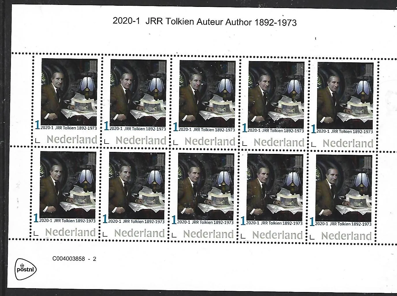 Pays-Bas 2020-1 JRR Tolkien 1892-1973 feuillet neuf/mnh