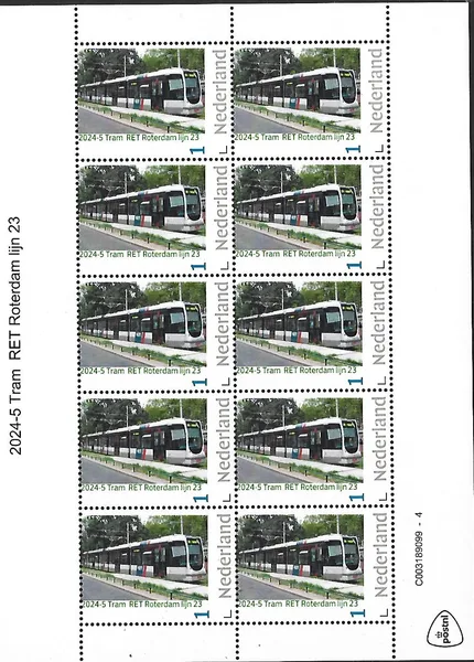 Nederland 2024-5 Tram: RET Rotterdam lijn 23 sheetlet postfris/mnh