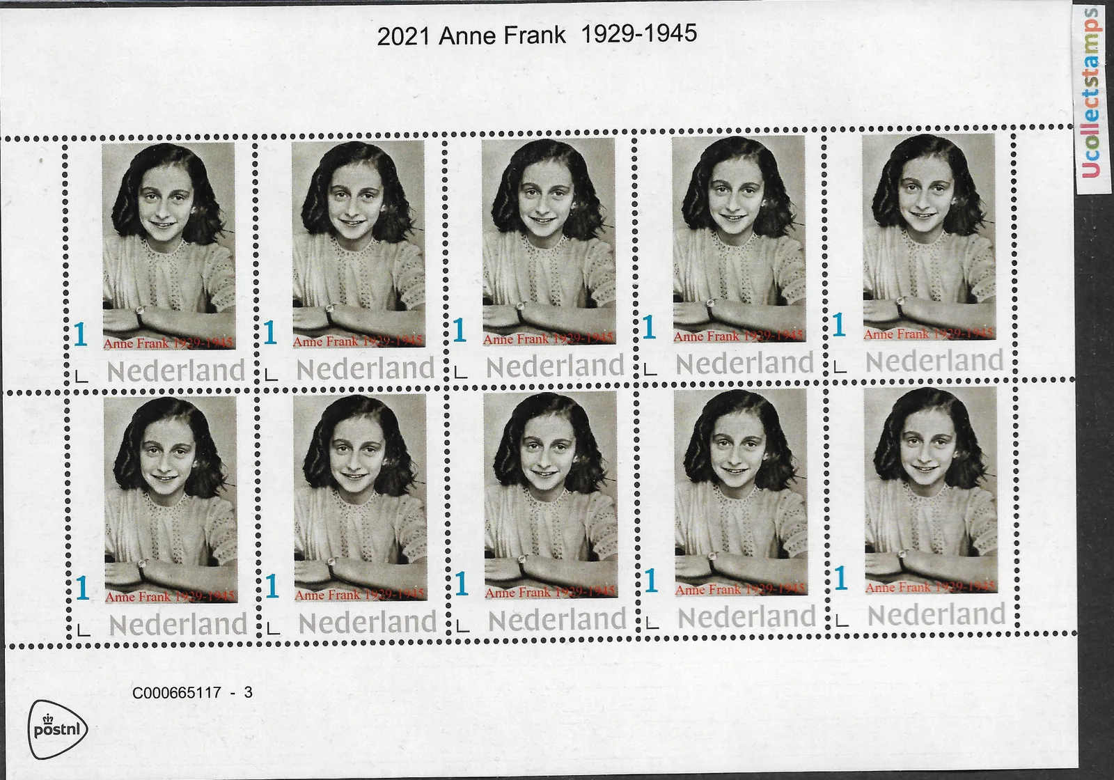Niederlande 2021-1 Anne Frank 1929-1945 WWII Bogen postfrisch/mnh