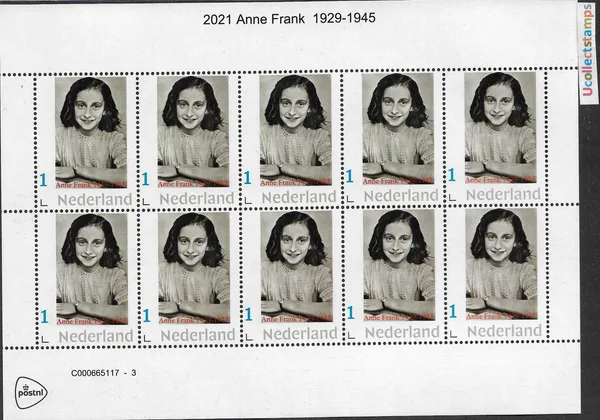 Nederland 2021-1 Anne Frank 1929-1945 WWII vel-sheetlet postfris/mnh
