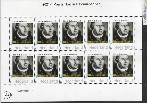 Netherlands 2021-4 Martin Luther Reformation 1517 Sheet MNH