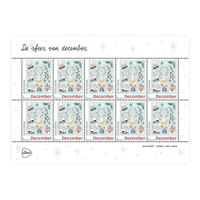 Netherlands V3697 December stamp 2018 sheet MNH