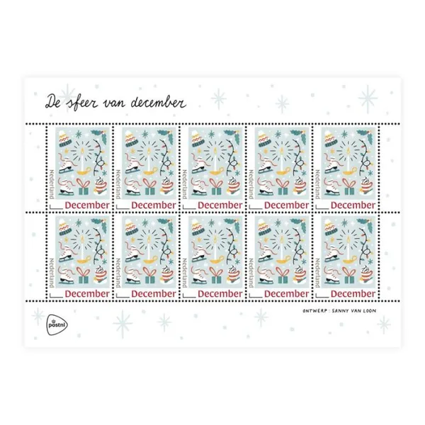 Netherlands V3697 December stamp 2018 sheet MNH