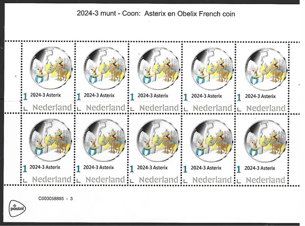 Netherlands 2024-3 Coin: Asterix and Obelix French sheetlet coin