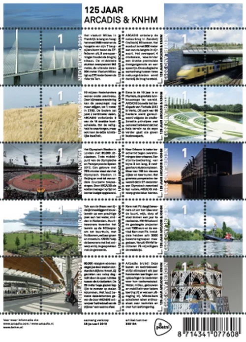 Netherlands V3016-3025 125 years Arcadis and KNHM 2013 MNH