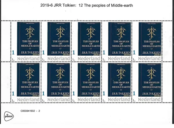 Netherlands 2019-6 JRR Tolkien Peoples of Middle-earth sheet MNH