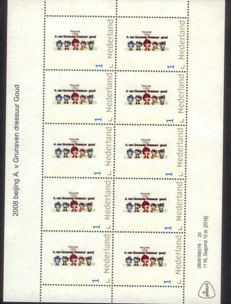 Nederland 2008-2 Olympics paardensport Dressur v. Grunsven sheetlet postfris/mnh
