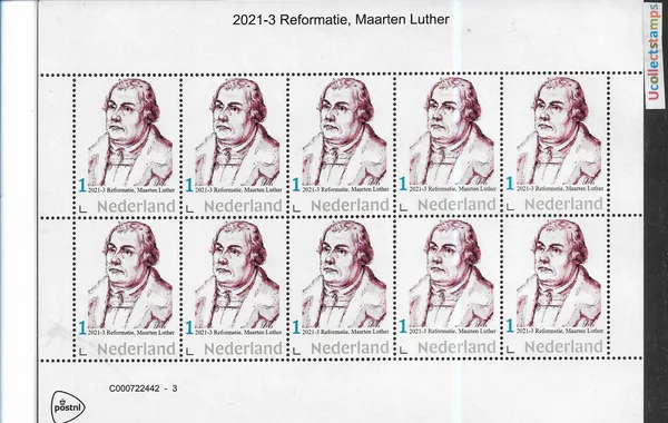 Nederland 2021-3 Maarten Luther portret vel-sheetlet postfris/mnh