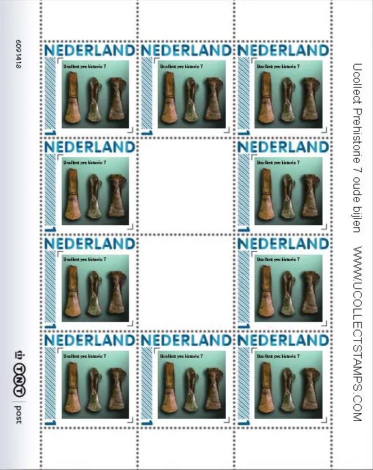 NIEDERLANDE 2011 UCOLLECT VORGESCHICHTE 7 BEILE BLOCKCHEN-SHEETLET POSTFRISCH-MNH