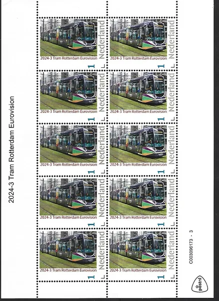 Netherlands 2024-3 Tram: Rotterdam Eurovision sheetlet MNH