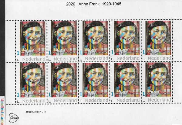Nederland 2020 Anne Frank muurschildering mural velletje-sheetlet postfris-mnh