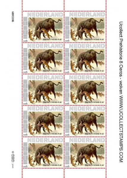NEDERLAND 2012 UCOLLECT PREHISTORIE 8 OEROS VEL/SHEETLET POSTFRIS/MNH