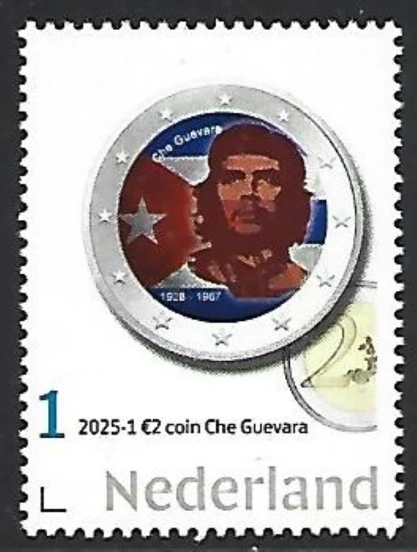 Netherlands 2025-1 Che Guevara coin on stamp MNH