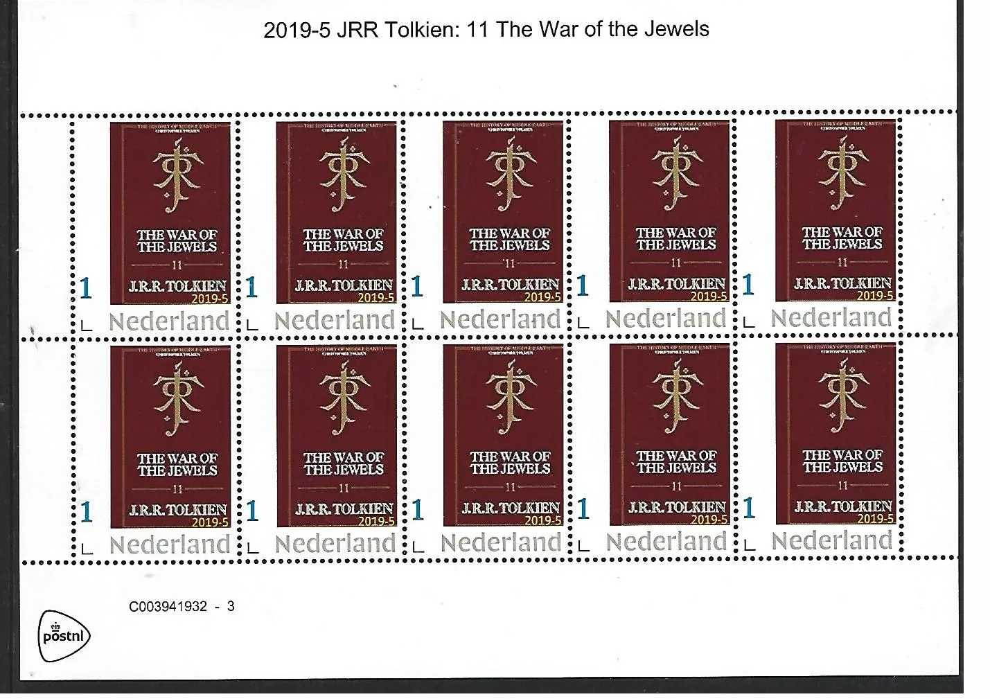 Niederlande 2019-5 JRR Tolkien Krieg der Juwelen Marke postfrisch/mnh