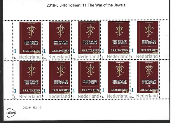 Netherlands 2019-5 JRR Tolkien War of the Jewels sheet MNH