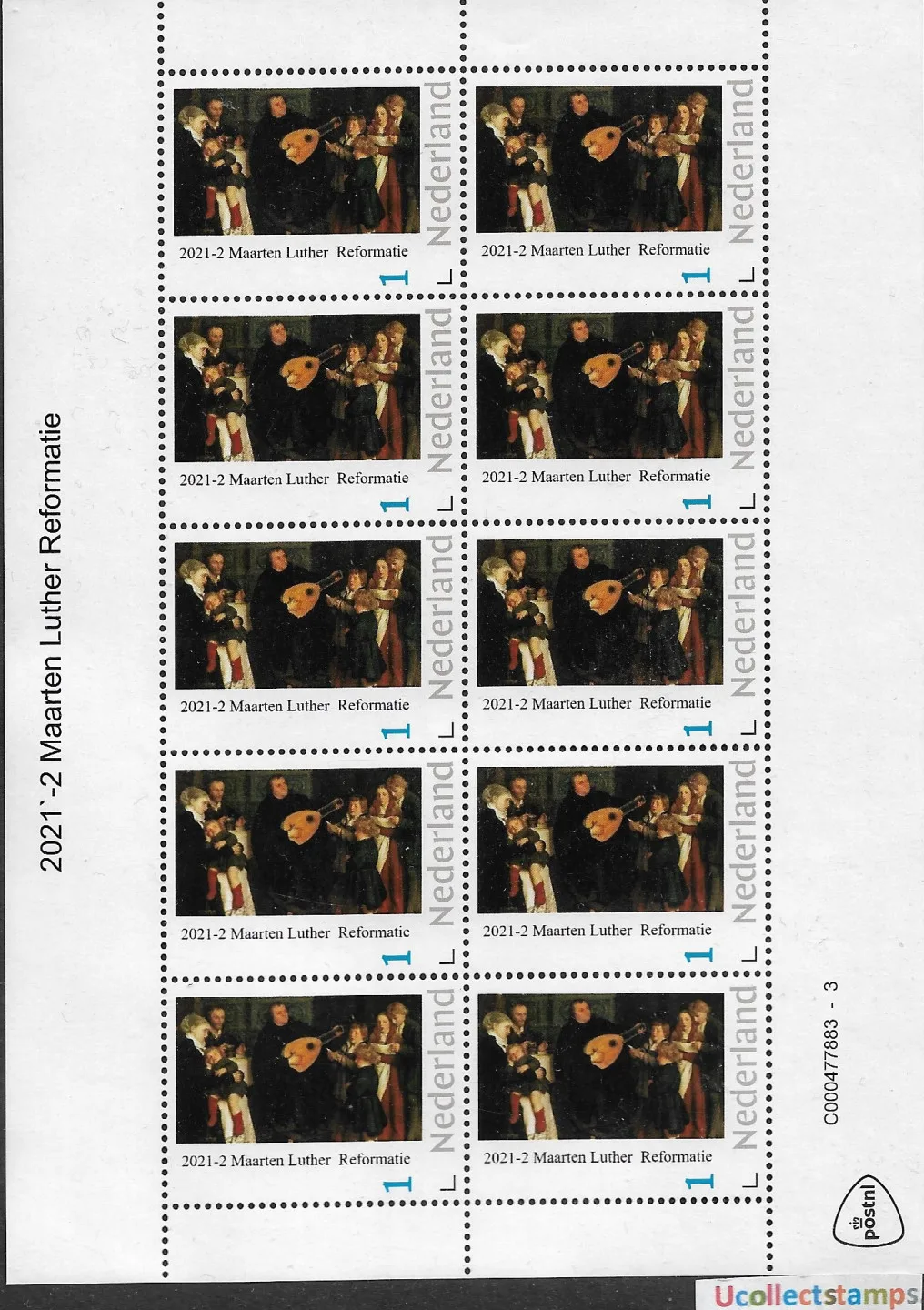 Pays-Bas 2021-2 Martin Luther VEL-SHEETLET neuf/mnh