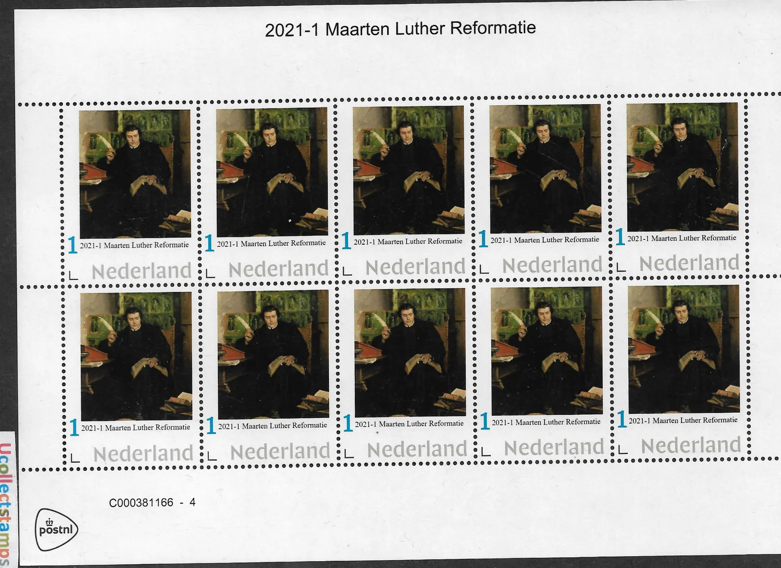 Pays-Bas 2021-1 Maarten Luther FEUILLE COMPLÈTE neuf/mnh
