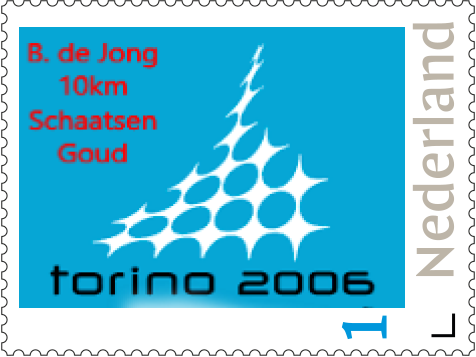 Pays-Bas 2006-3 Jeux olympiques Turin patinage Bob de Jong 10km neufs/mnh
