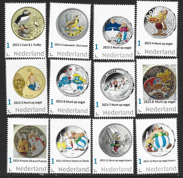 Nederland 2023 Munt coin on stamp Asterix yearset postfris/mnh