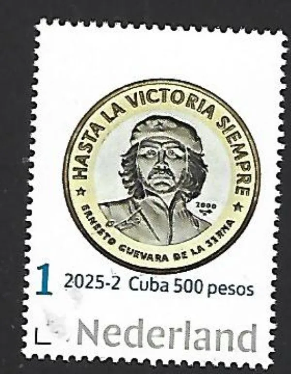 Netherlands 2025-2 Che Guevara coin on stamp MNH