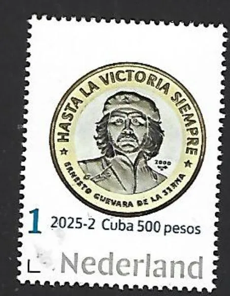 Nederland 2025-2 Che Guevara coin on stamp postfris/mnh