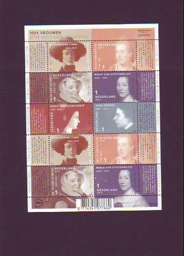Nederland V3048-3053 1001 Vrouwen uit Nederlandse geschiedenis vel/sheetlet 2013 postfris/mnh