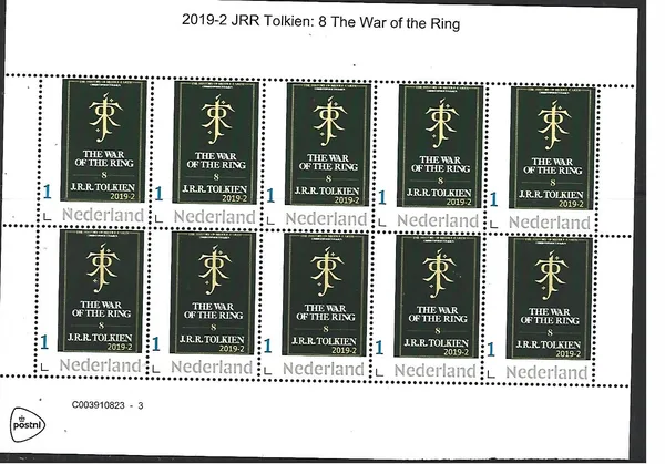 Netherlands 2019-2 JRR Tolkien War of the Ring sheet MNH
