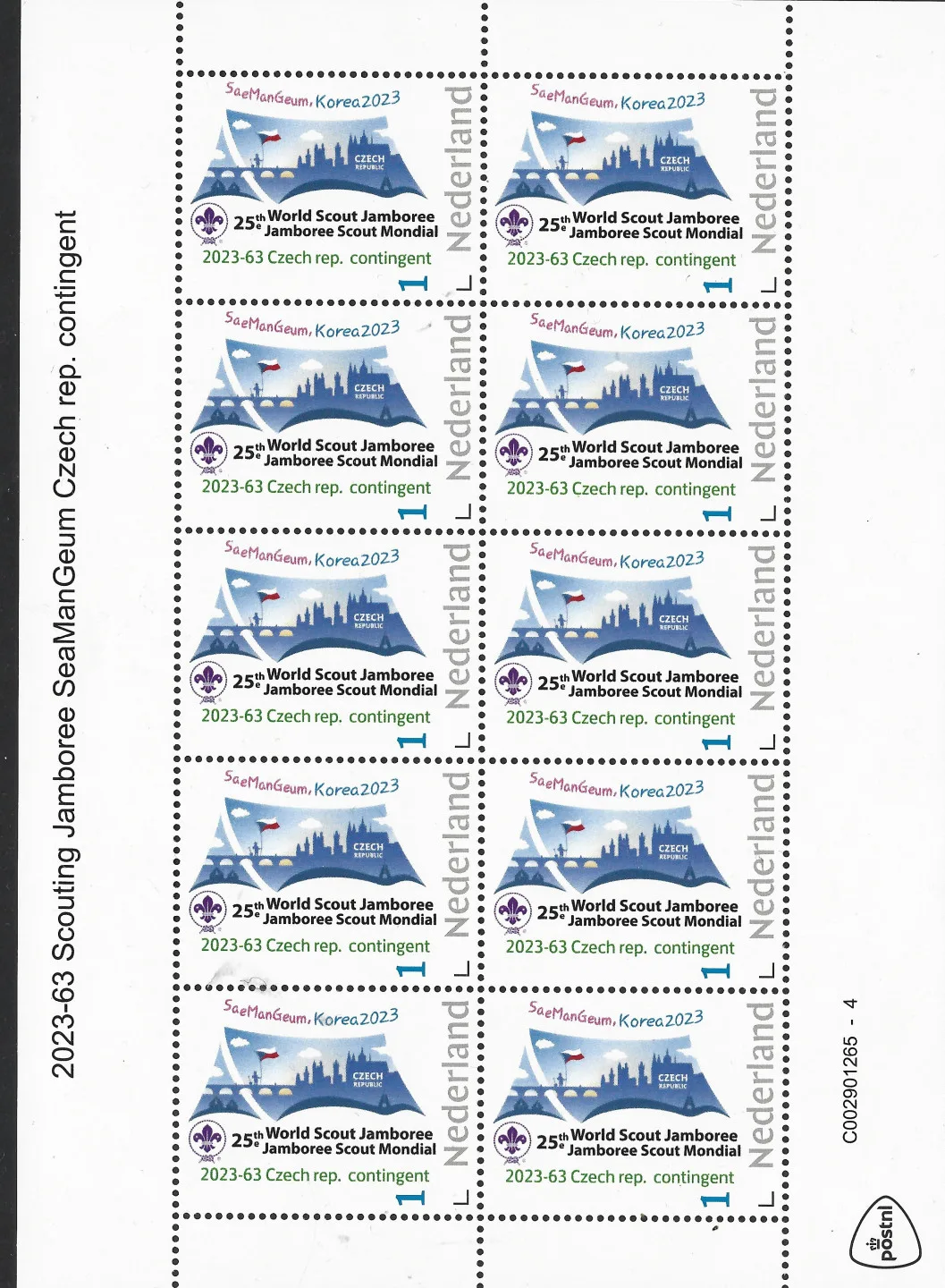 Pays-Bas 2023-63 Jamboree du Scoutisme SeaManGeum République tchèque feuillet contingent neuf/mnh