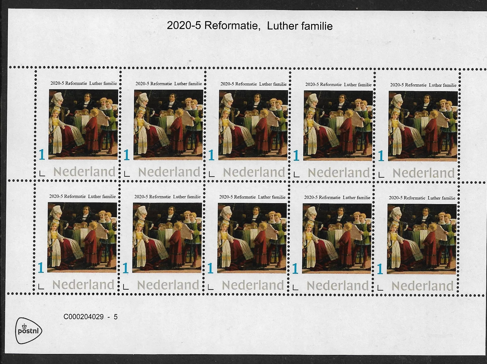 2020-5 Nederland Luther: De Luther familie - Luther family vel-sheetlet postfris-mnh