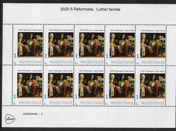 2020-5 Netherlands Luther: The Luther family vel-sheetlet MNH