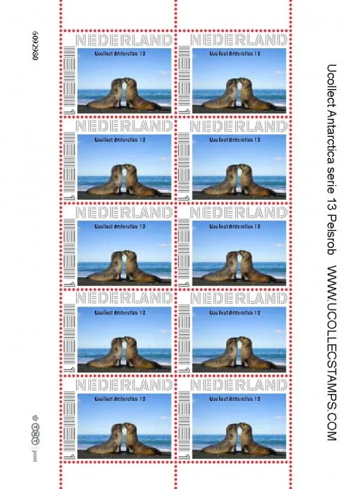 NETHERLANDS UCOLLECT ANTARCTICA 13 FUR SEALS SHEETLET MNH 2012