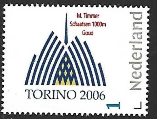 Nederland 2006-1 Olympics Torino schaatsen M Timmer 1000m postfris/mnh