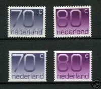 Nederland 1117-1118 + 1117a-1118a Cijferserie Crouwel 1976 postfris/mnh
