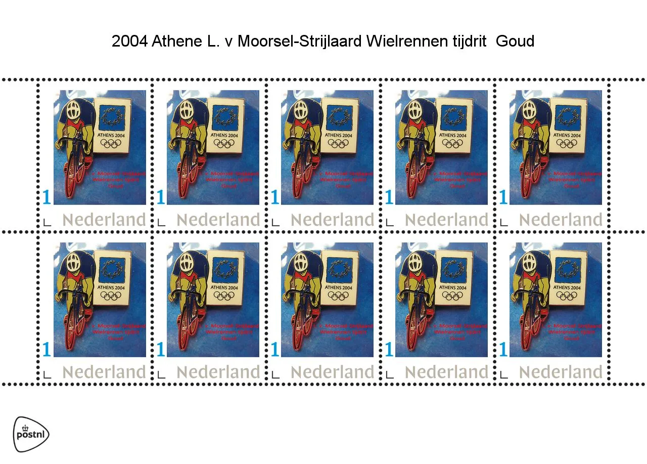 Pays-Bas 2004-4 Jeux Olympiques Cyclisme v Moorsel contre-la-montre feuille neuf/mnh3
