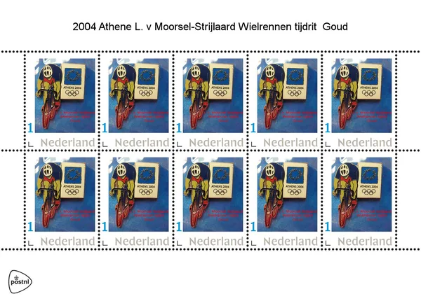 Netherlands 2004-4 Olympics Cycling v Moorsel time trial sheet MNH