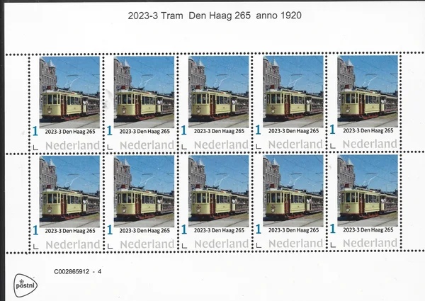 Netherlands 2023-3 Tram; The Hague 265 year 1920 sheetlet MNH