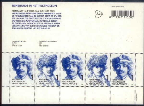 Netherlands V3723-3724 Rembrandt in the Rijksmuseum 2019 sheet MNH