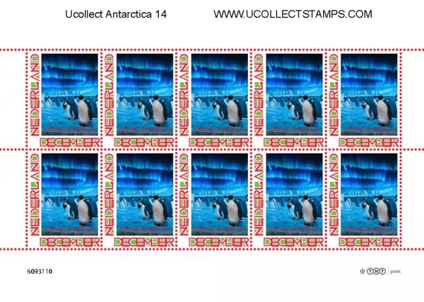 NEDERLAND UCOLLECT ANTARCTICA 14 PINGUINS VEL/SHEETLET POSTFRIS/MNH 2012