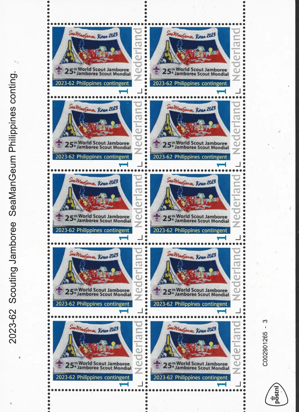 Pays-Bas 2023-62 Jamboree du Scoutisme SeaManGeum Philippines feuillet contingent neuf/nmnh