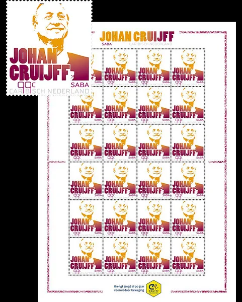 Caribisch Nederland 2017 Saba Johan Cruyff voetbal - soccer vel - sheetlet mnh